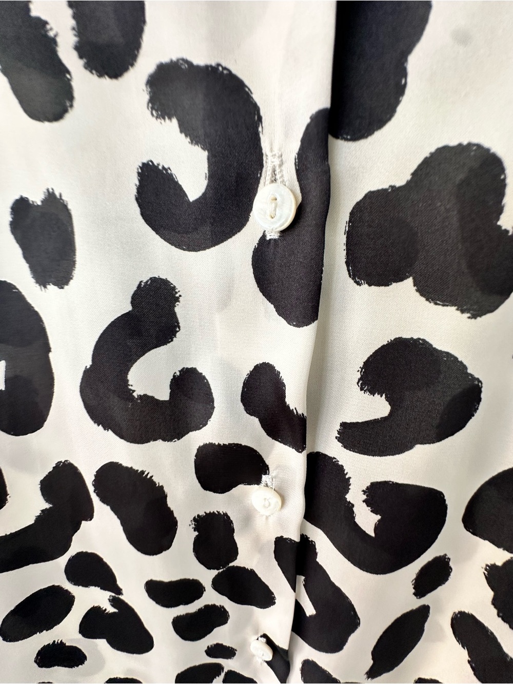 Zara Satin Leopard Print Button Down Blouse | Animal Print Chic Top Size S - Picture 5 of 7
